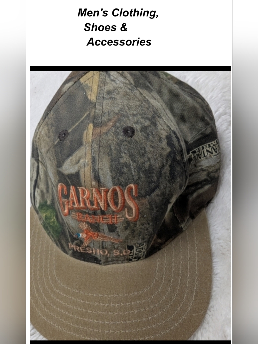 Hat. Camo. Cap. Well Constructed. Sturdy.